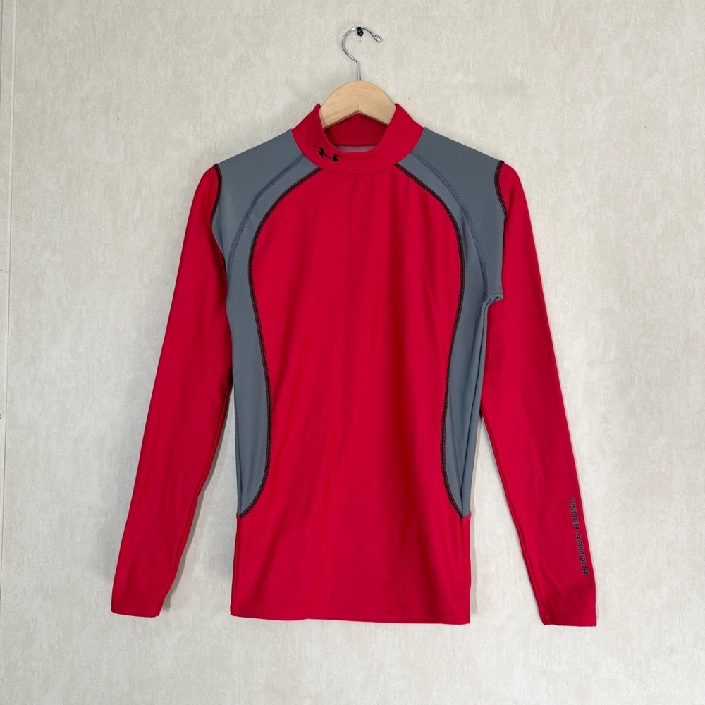 Under Armour Men’s Compression ColdGear Longsleeve Shirt in Red M